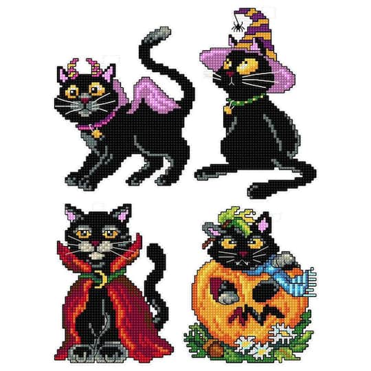 Crafting Spark Halloween Cats Counted Cross Stitch Kit